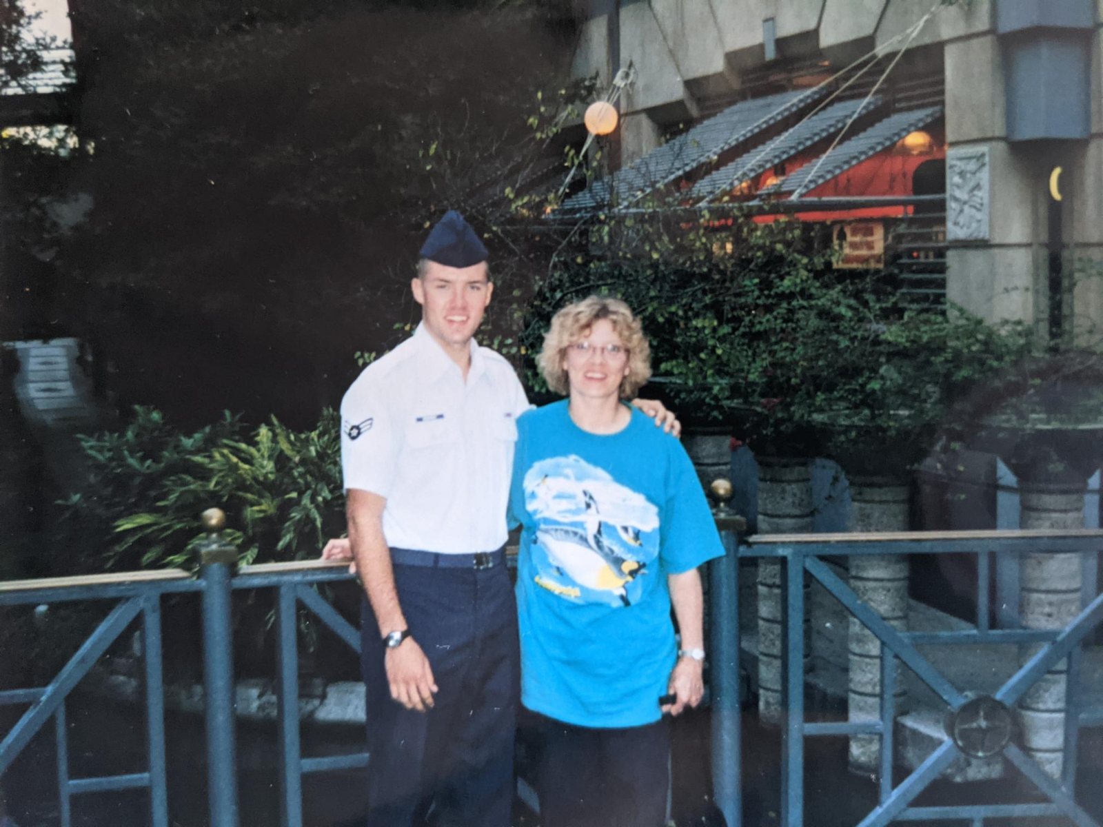 Michael in Air Force uniform with his mother